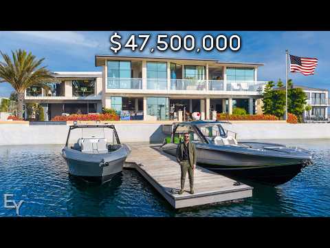Inside a $47,500,000 California Waterfront Mansion With Speed Boats!