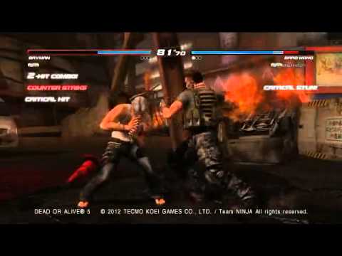 Dead or Alive 5: Online match Bayman (Rikuto) Vs Brad Wong (Bluefire5O1)