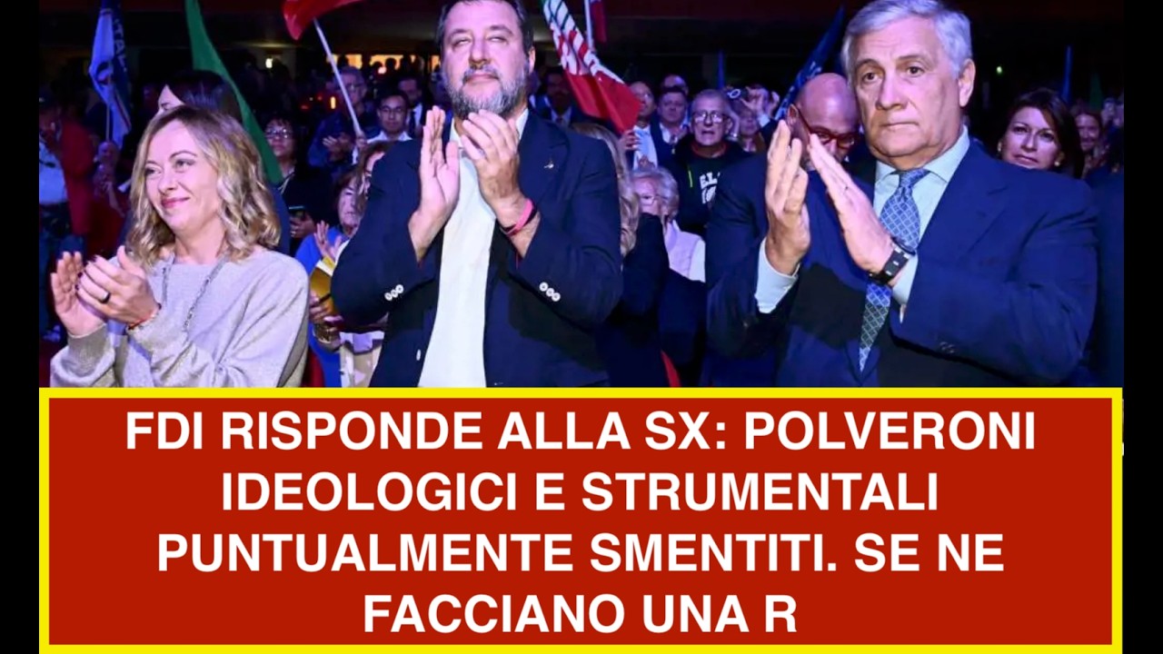 FDI RISPONDE ALLA SX: POLVERONI IDEOLOGICI E STRUMENTALI PUNTUALMENTE SMENTITI. SE NE FACCIANO UNA R