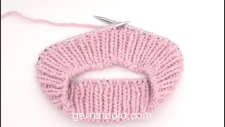 Video thumbnail for How to work knit 1, purl 1 (in the round) – Continental knitting style