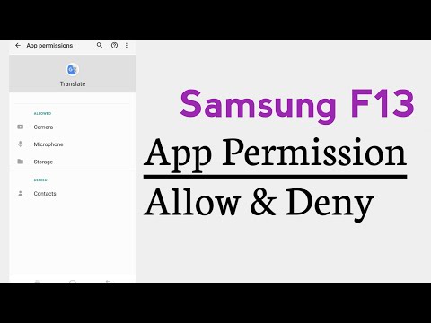 Samsung F13 Application Permission Allow And Deny
