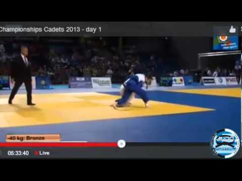 European Judo Championships Cadets Tallinn 2013 Bronze -40kg HERRMANN (GER) - YAYLA Rumeysa (TUR)