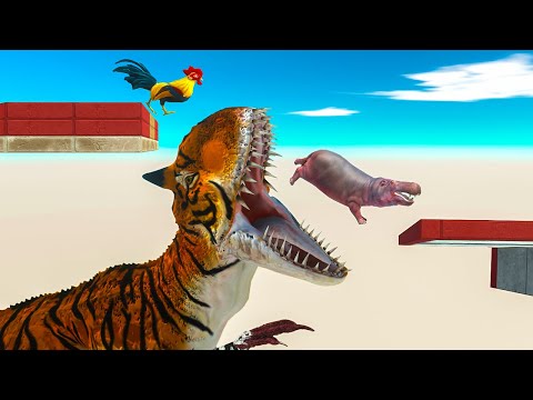 DiVE DoWN the SPIKE SLidE and AvoiD the BomB BeLoW - Animal Revolt Battle Simulator
