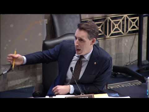 Senator Hawley at a nomination hearing for Shalanda Young and Jason Miller