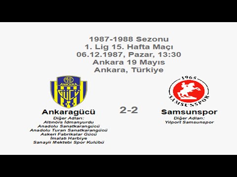 Ankaragücü 2-2 Samsunspor [HD] 06.12.1987 - 1987-1988 Turkish 1st League Matchday 15