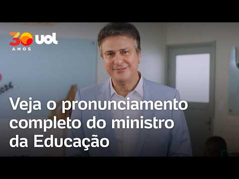 Em pronunciamento, ministro da Educação fala sobre volta às aulas