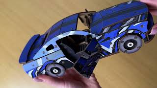 Дерев'яний 3D конструктор Muscle car GT (синя)
