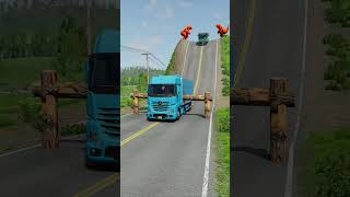 Download lagu Buses & Semi Trucks vs Logs Trap - BeamNG.Drive #shorts #beamngdrive #bus mp3