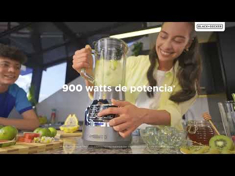thumbnail video image 2 of Licuadora Black+Decker  6 Velocidades 1.5 L 900 Watts con Filtro Infusor de Jugos 3 en 1, 2 of 8