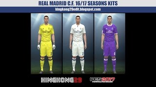 PES 2017 REAL MADRID 16/17 KITS by - KingKong29