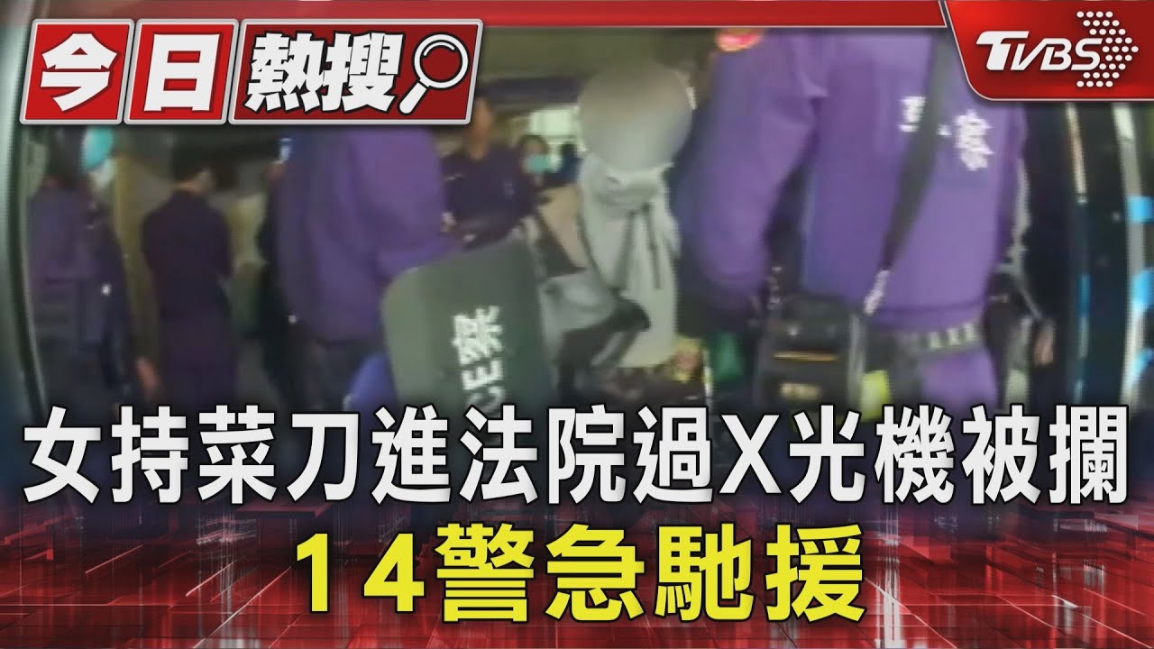女持菜刀進法院過X光機被攔 14警急馳援 她稱:朋友要教切菜