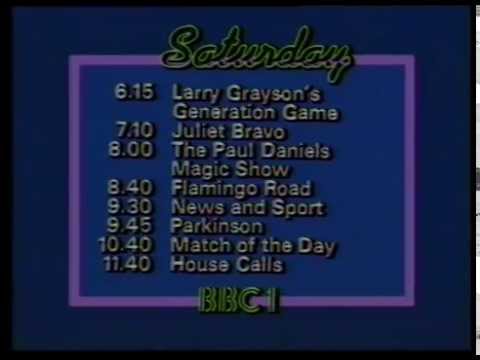 24 October 1981 BBC1 - Saturday menu