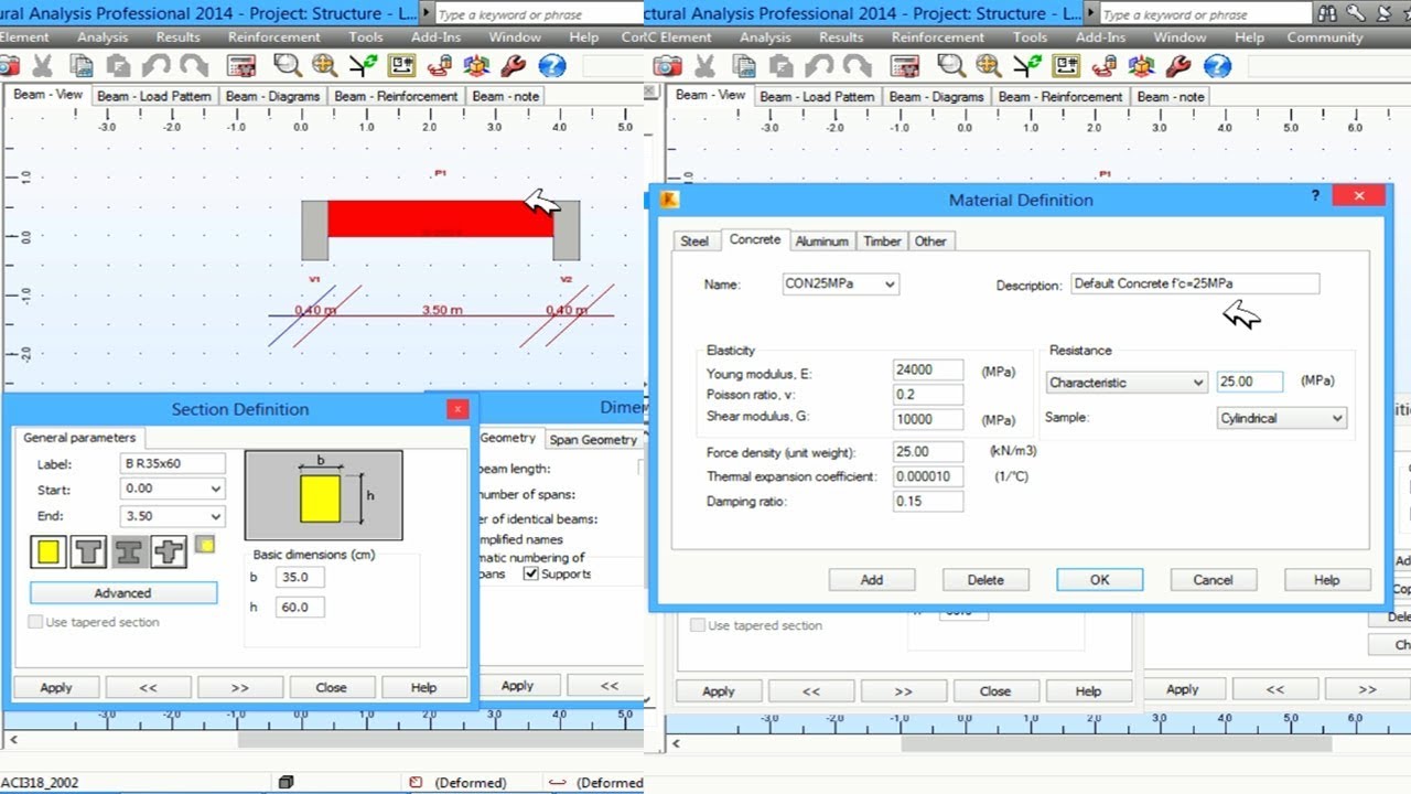 Autodesk Robot Tutorials 2016 - How to Design RC Continuous Beam Part 1