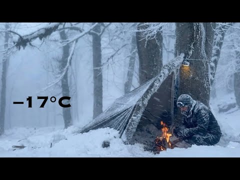 Surviving –17°C in a Deadly Blizzard | Extreme Cold Survival Experience in Heavy Snow &Freezing Wind