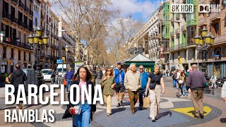 Barcelona, La Rambla Complete Tour - The Legendary Boulevard - 🇪🇸 Spain [8K HDR] Walking Tour