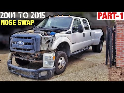 NOSE SWAP Part 1 - 2001 F350 7.3 To 2015 McNasty Superduty Conversion Front End Clip Swap F250