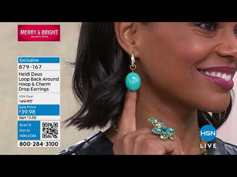 Heidi Daus "Loop Back Around" Crystal Hoop and Charm Dro...