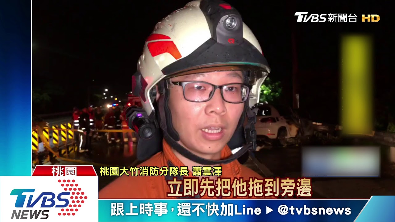 L型彎道飆車猛撞電桿 烈焰焚車3人慘死