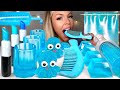 ASMR BLUE DESSERTS EDIBLE COMB GIANT SYRINGE EDIBLE LIPSTICK MUKBANG 먹방