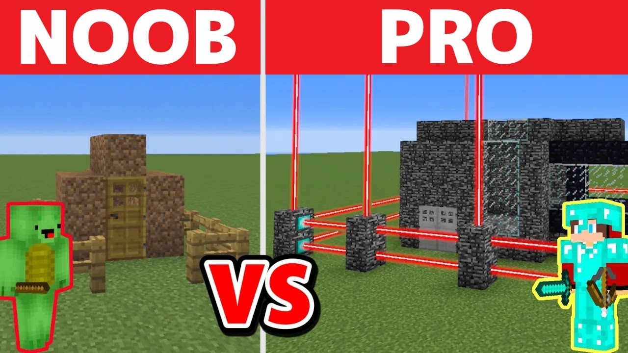Minecraft NOOB vs PRO: SECURITY HOUSE BUILD CHALLENGE