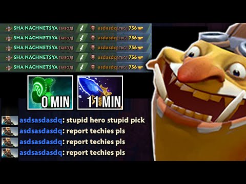 🔥He made 7K MMR Kunkka Spam "Report techies pls" in all chat.. WTF Zero Minute Tranquil Boots..