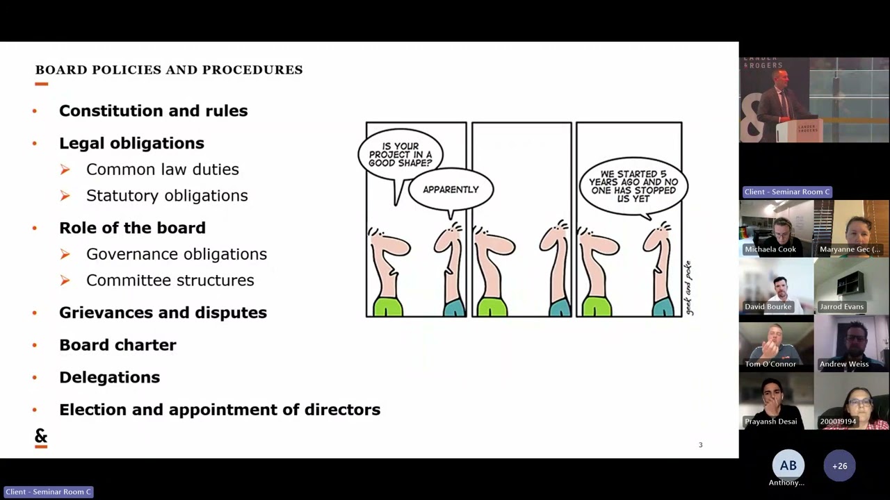 Governance Workshop Series: #1 - Board Policies and Procedures