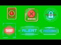 Errors warning alerts Message green screen animations effects || chroma key Top Errors Animations