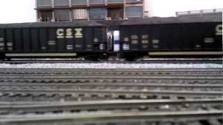 preview picture of video 'HO Scale CSX Unit Coal Train with Helpers'