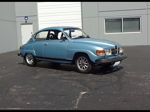 1980 Saab 96 GL Jubileum in Aquamarine Blue & V4 Engine Sound on My Car Story with Lou Costabile