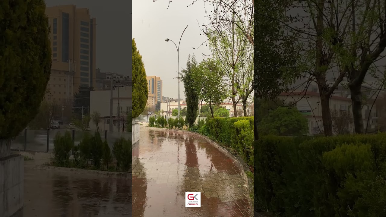 ڤیدیۆ | دیمەنی بارانبارینی بەخووڕ، دەنگی هەورەگرمە و هەورەبرووسكە لە سلێمانی