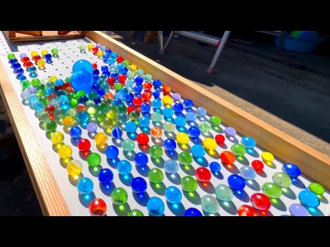 1000-grain marble run ☆Transparent tunnel PVC pipe handmade wooden DIY course