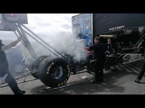 Jndia Erbacher top fuel warm up, santa pod