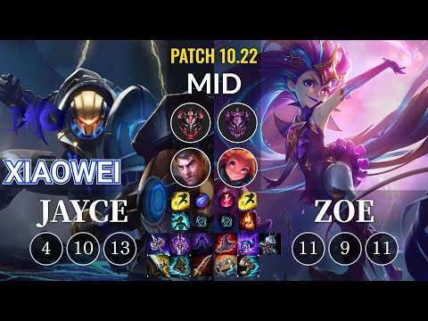 DMO Xiaowei Jayce vs Zoe Mid - KR Patch 10.22