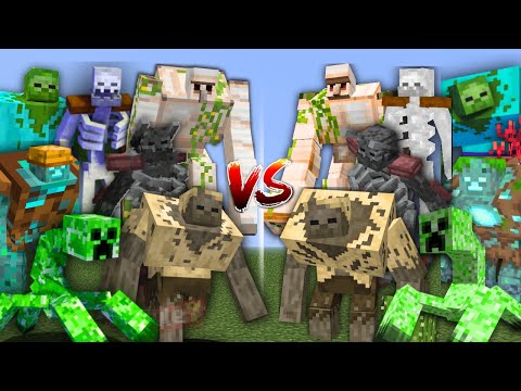 MUTANT MOBS vs  THEIR CLONES in Minecraft Mob Battle