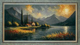 Cold afternoon at the lake house | Tv Art for Samsung The Frame | No Music | 4K