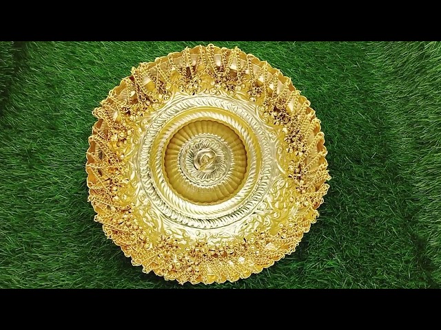 Traditional Umbrella Chatar in Golden Polish for God (10 Inch Diameter ) video