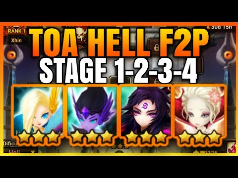 F2P ToA HELL ALL 3⭐ Stage 1 - 2 - 3 - 4 | Maio ~ Junho | Summoners War