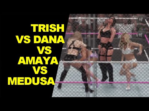 WWE 2K19 Trish Startus vs Amaya vs Dana Brooke vs Medusa - Steel Cage