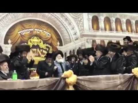 Bobover Rebbe Dancing With Rachmastrivka Rebbe At His Daughter's Wedding - Shvat 5777