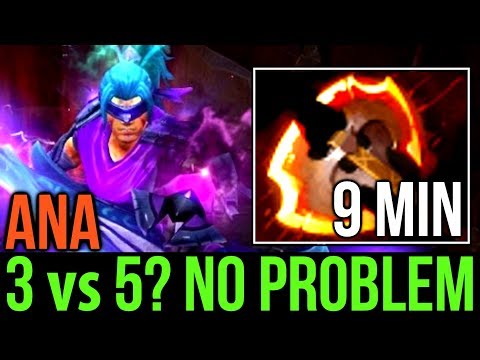 Ana [Anti Mage] 9min Battlefury - 3v5 is Not a Big Deal Dota2