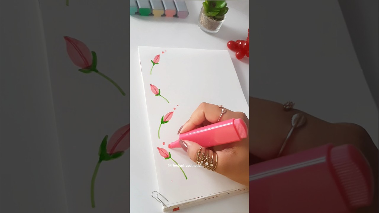 Aesthetic Border Design🥰❤|Easy&Simple|#shorts#youtubeshorts#frontpage#art#aesthetic