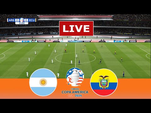 ARGENTINA vs ECUADOR - COPA AMERICA 2024 USA | Quarter Final | Full Match All Goals | PES Gameplay