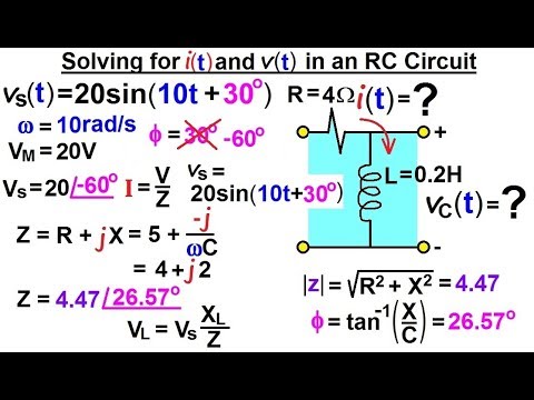Ingeniería eléctrica: Capítulo 10 Voltajes y fasores alternos (33 de 82) i=? y v=? en un circuito RL
