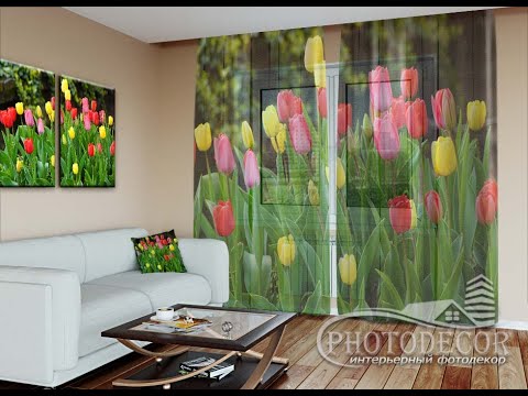 Фото Тюль "Тюльпаны" - Любой размер! Читаем описание! - фото 1 - id-p1820121729