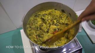 🇮🇳 Vegetable Coconut Curry Recipe - Mooli Beans Gourd Indian Vegan
