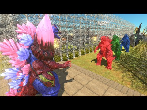 SPACE GODZILLA GORO SUPERMAN DEATH RUN - Animal Revolt Battle Simulator