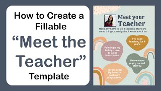 How to Create a Fillable Meet the Teacher Template for PTA and PTO Chapters