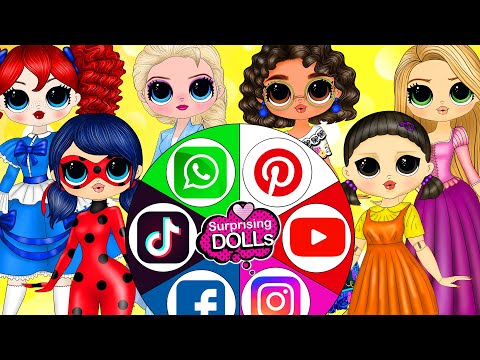 Ladybug, Elsa, Mirabel, Squid Game, Rapunzel & Poppy Social Network Dress - DIY Paper Dolls & Crafts