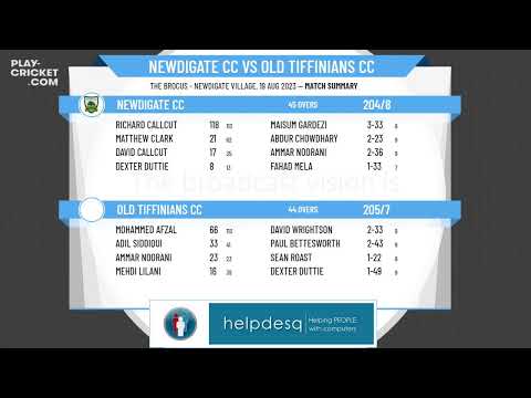 Surrey County League - 2nd XI Division 2 - Newdigate CC 2nd XI v Old Tiffinians CC 2nd XI
