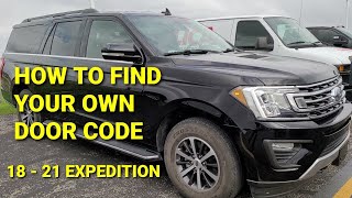WHERE IS THE DOOR CODE LOCATION FOR 2018, 2019 , 2020, 2021 FORD EXPEDITION DOOR CODE FINDER
